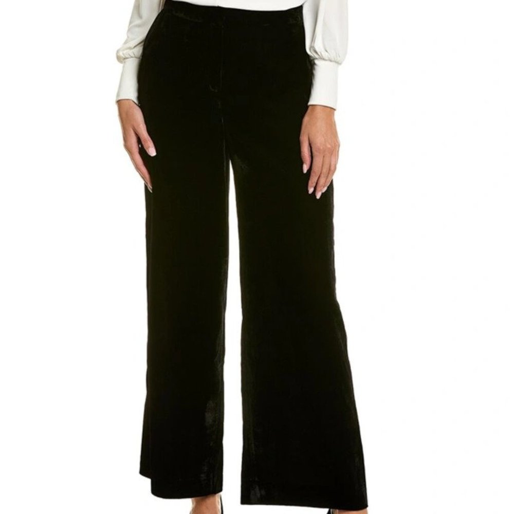 Boden Wide Leg Velvet Trouser with Tuxedo Stripe